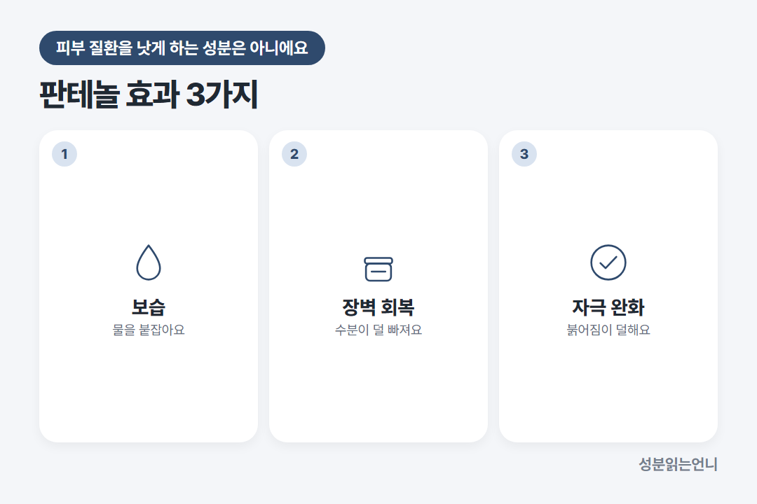 판테놀 효과 보습 장벽 회복 자극 완화