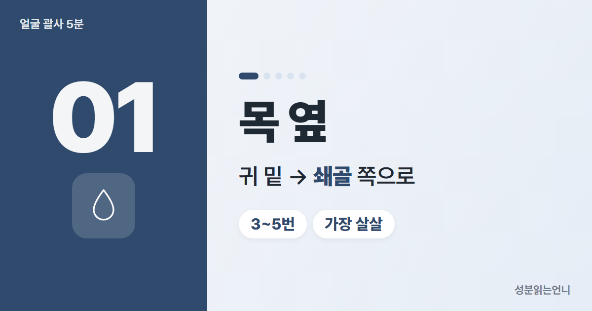 괄사 순서 1 목 옆 귀 밑에서 쇄골 쪽으로